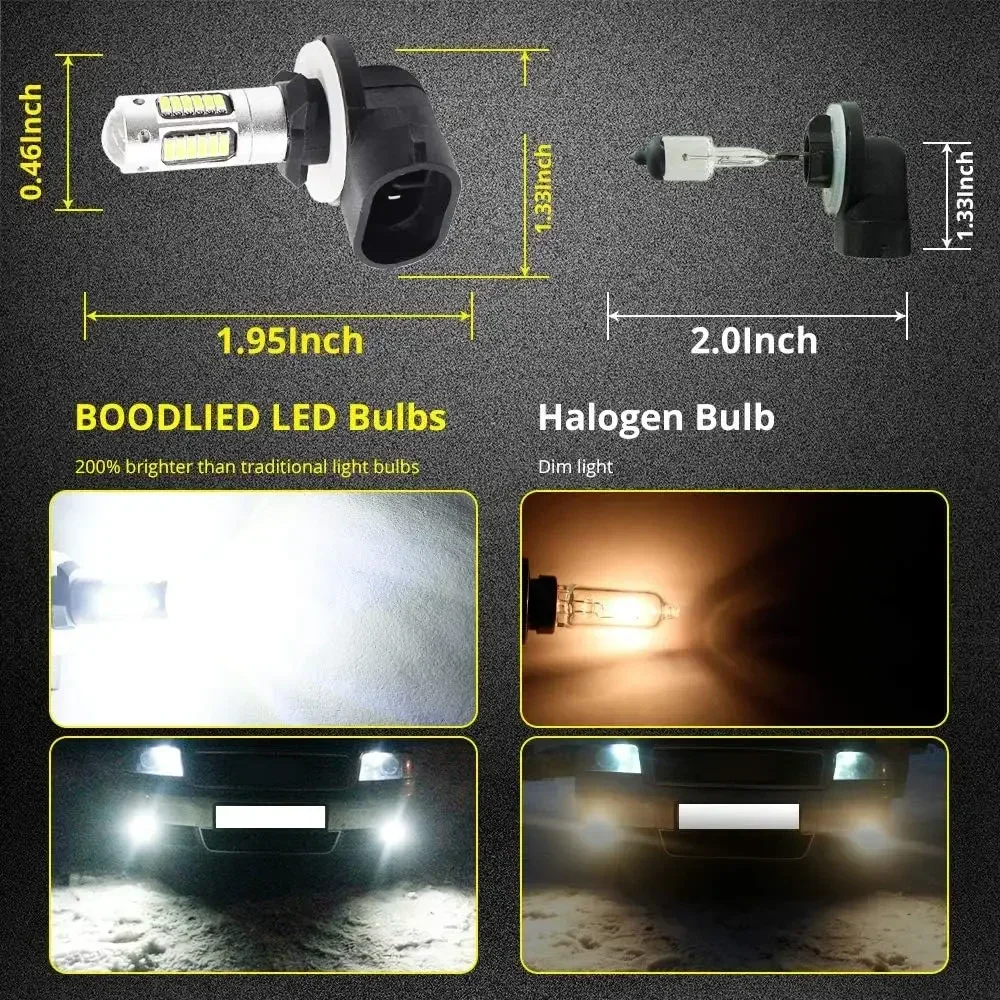 2pcs LED 자동차 앞 안개 전구 현대 산타페 Santafe 2006 2007 2008 2009 2010 2011 2012 자동 램프 액세서리