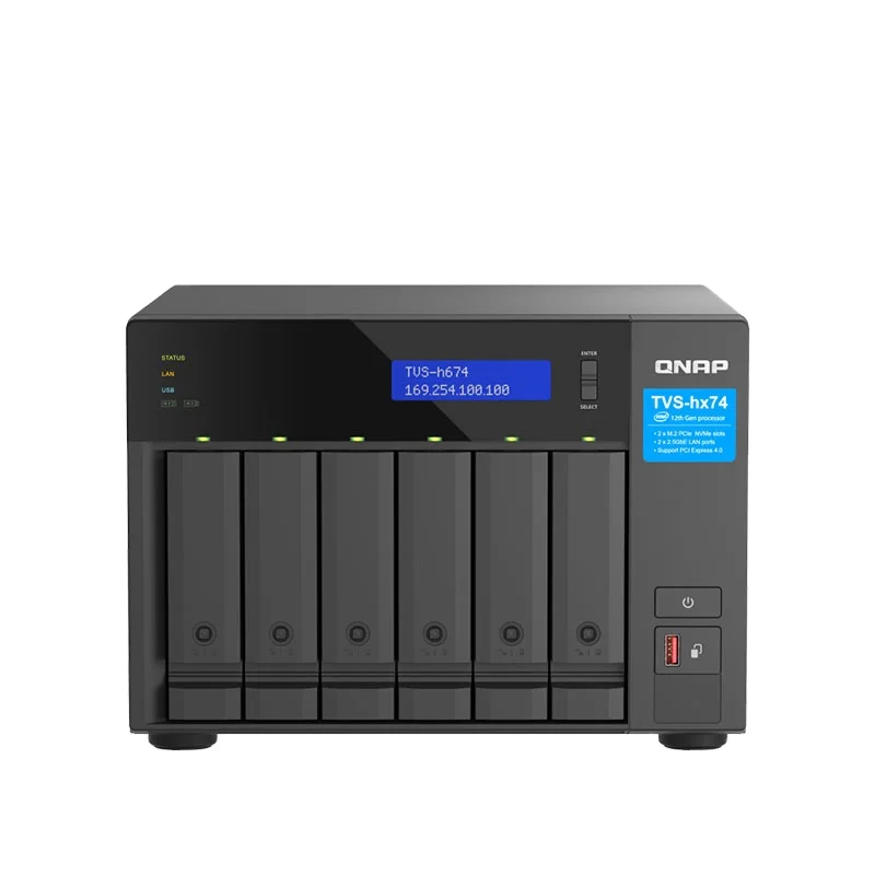 Qnap Tvs-H674-I3 6-Bay Quts-Hero Nas Networking Storage