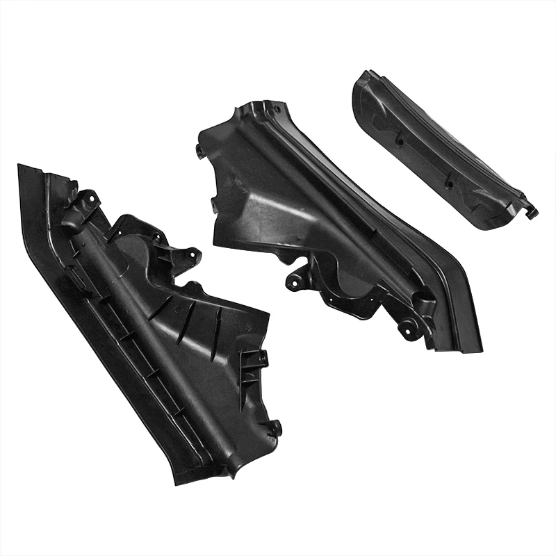 3pcs Car Engine Upper Compartment Partition Panel Set For BMW X5 X6 E70 Black Plastic 51717169420 51717169421 51717169419 Parts