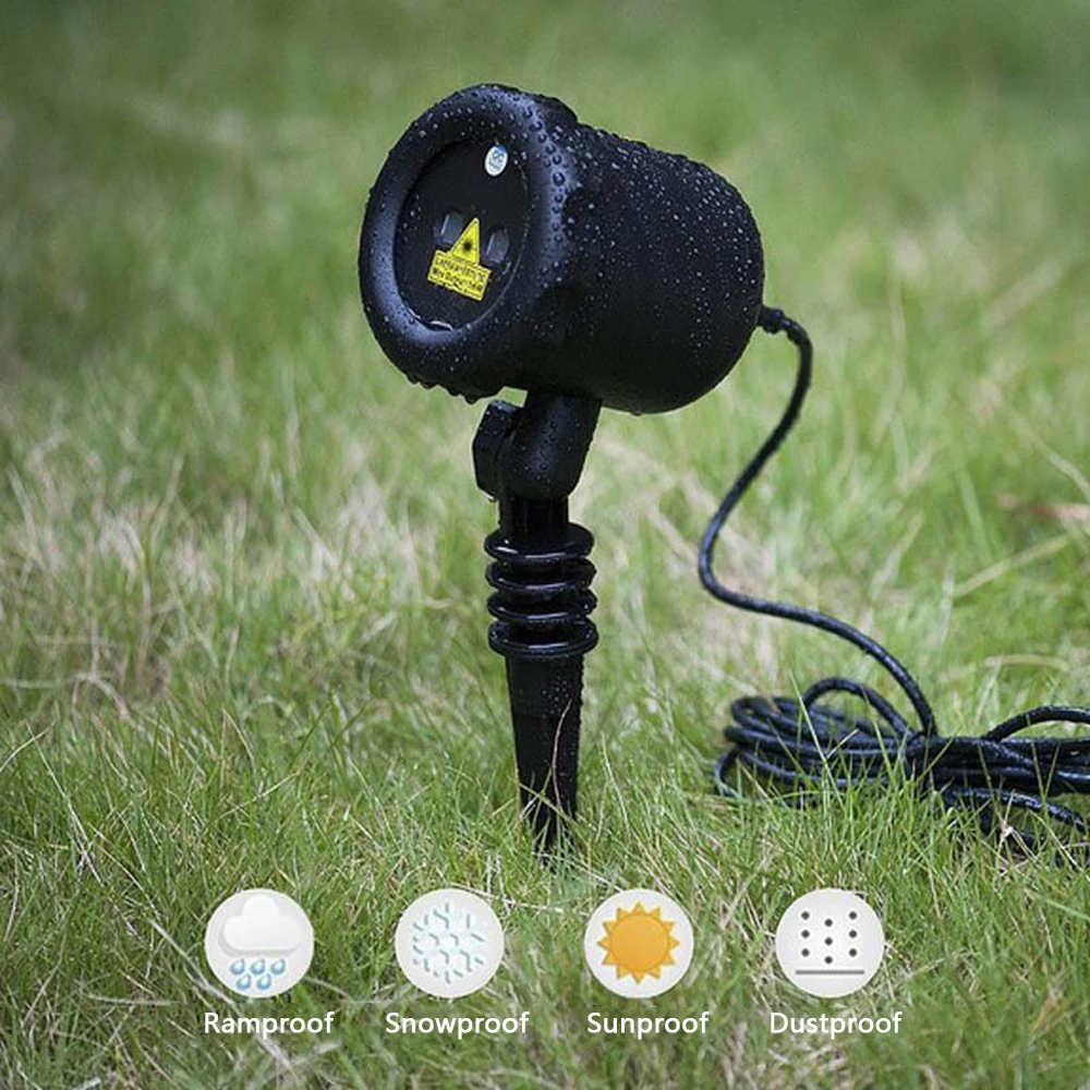LED Laser Christmas Projector Lights Outdoor Starry Stars Garden Firefly Lights with Remote IP65 Waterproof Patio Decoration