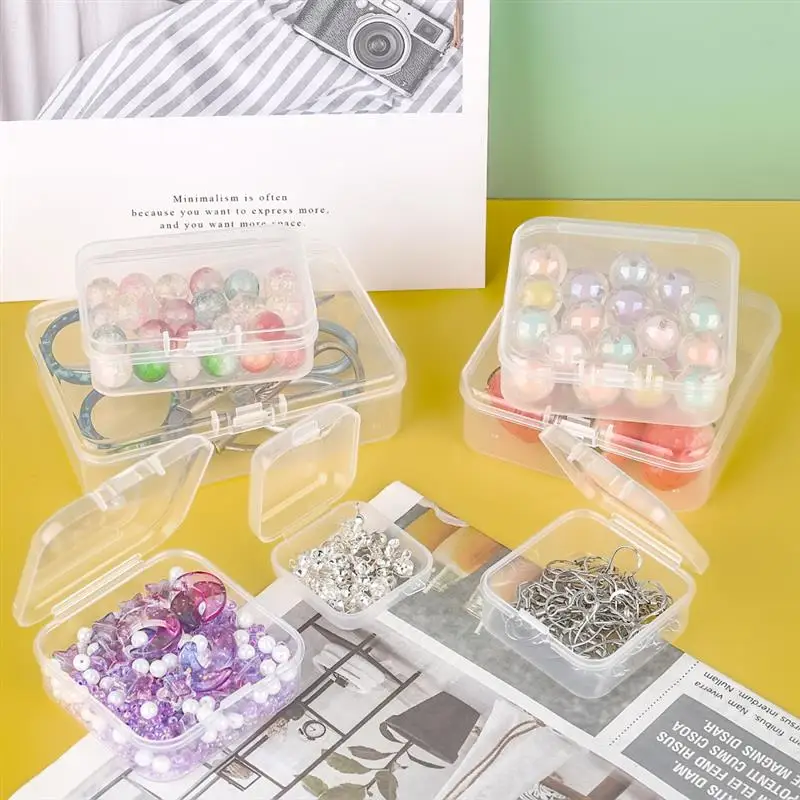 10pcs Plastic Box Rectangular Box Translucent Box Packing Box Storage Box Dustproof Solid Strong Jewelry Storage Case Container Image 16