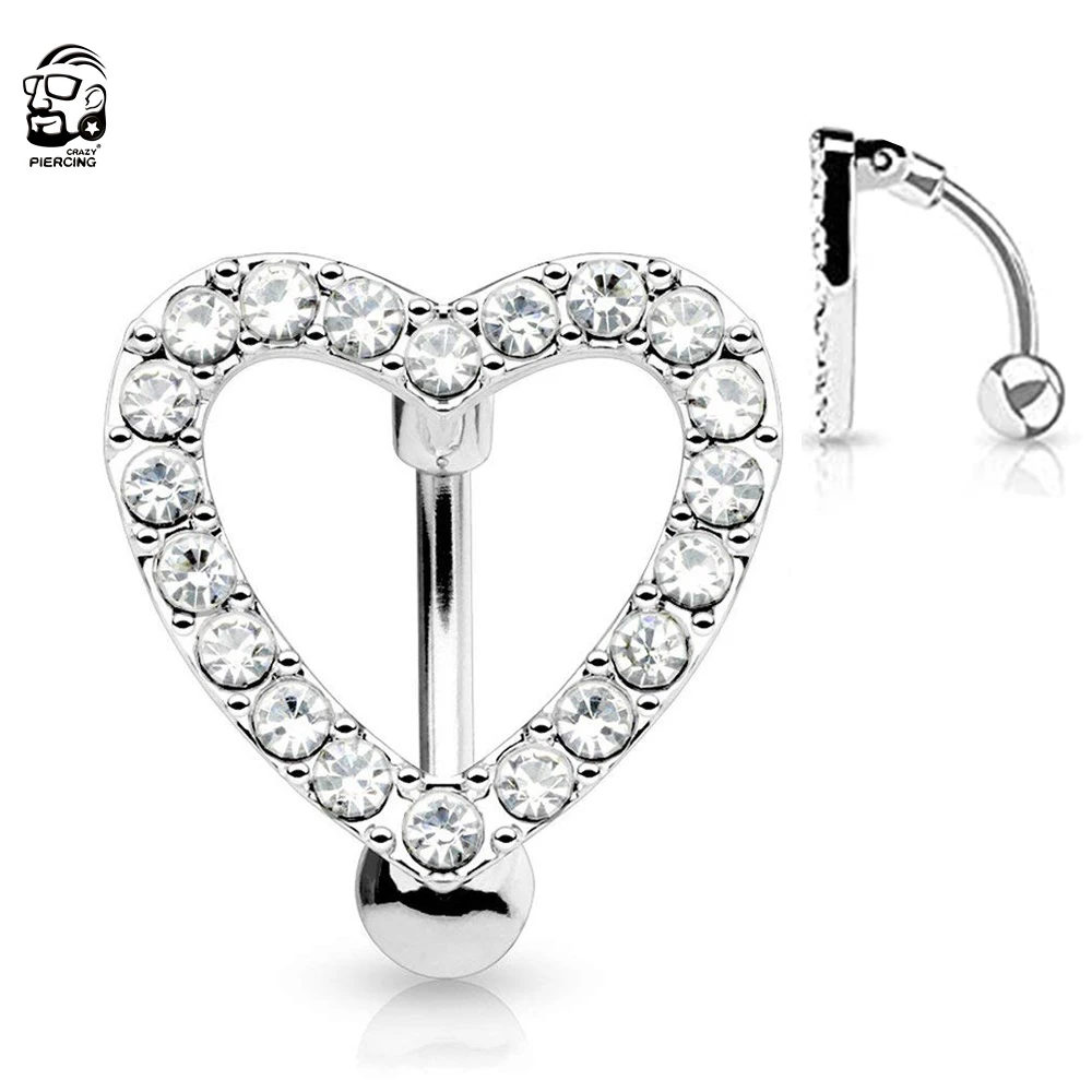 8 Stuks Navelpiercing Set Goud - Vlinder Hart Zirkoon Hanger Voor Dames - 10mm