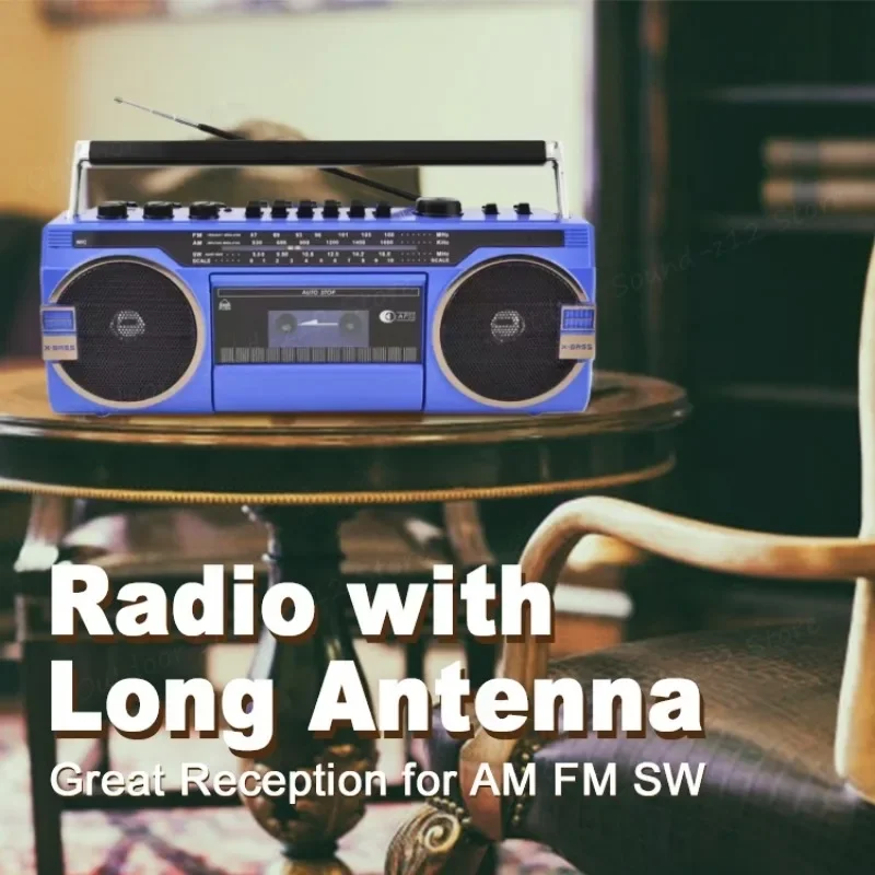レトロポータブルカセットラジカセマルチ周波数 Am Fm Sw1 SW2 ラジオ