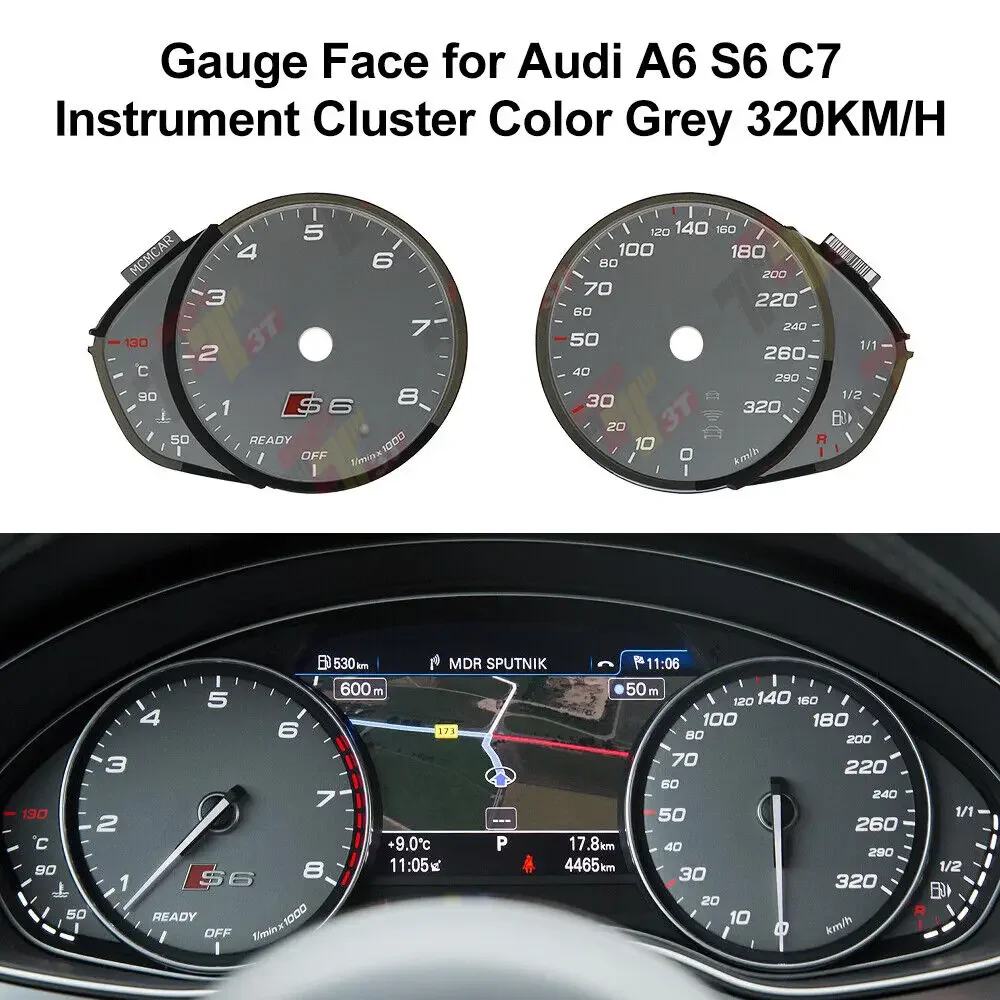 

Манометр для Audi A6 S6 C7, серый кластер инструментов 320 км/ч