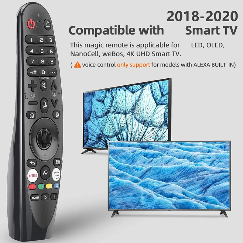 Smart TV Remote Control Replacement with Pointer Function