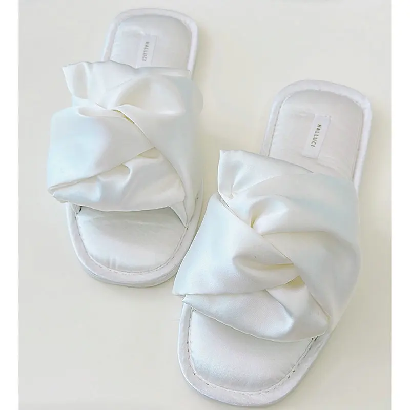 Pantofole Sposa Ciabatte Bianche Con Fiocco Ciabatte Estive Sposa