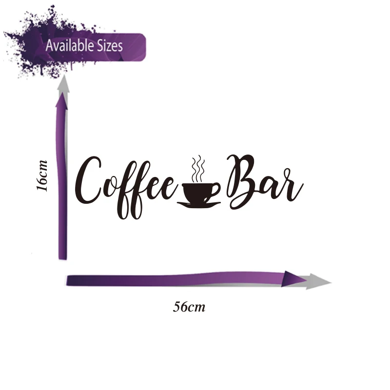 Coffee Bar Wall Decal Sticker Coffee Shop Table Office Breakroom Kitchen Vinyl Home Decor wall stickers