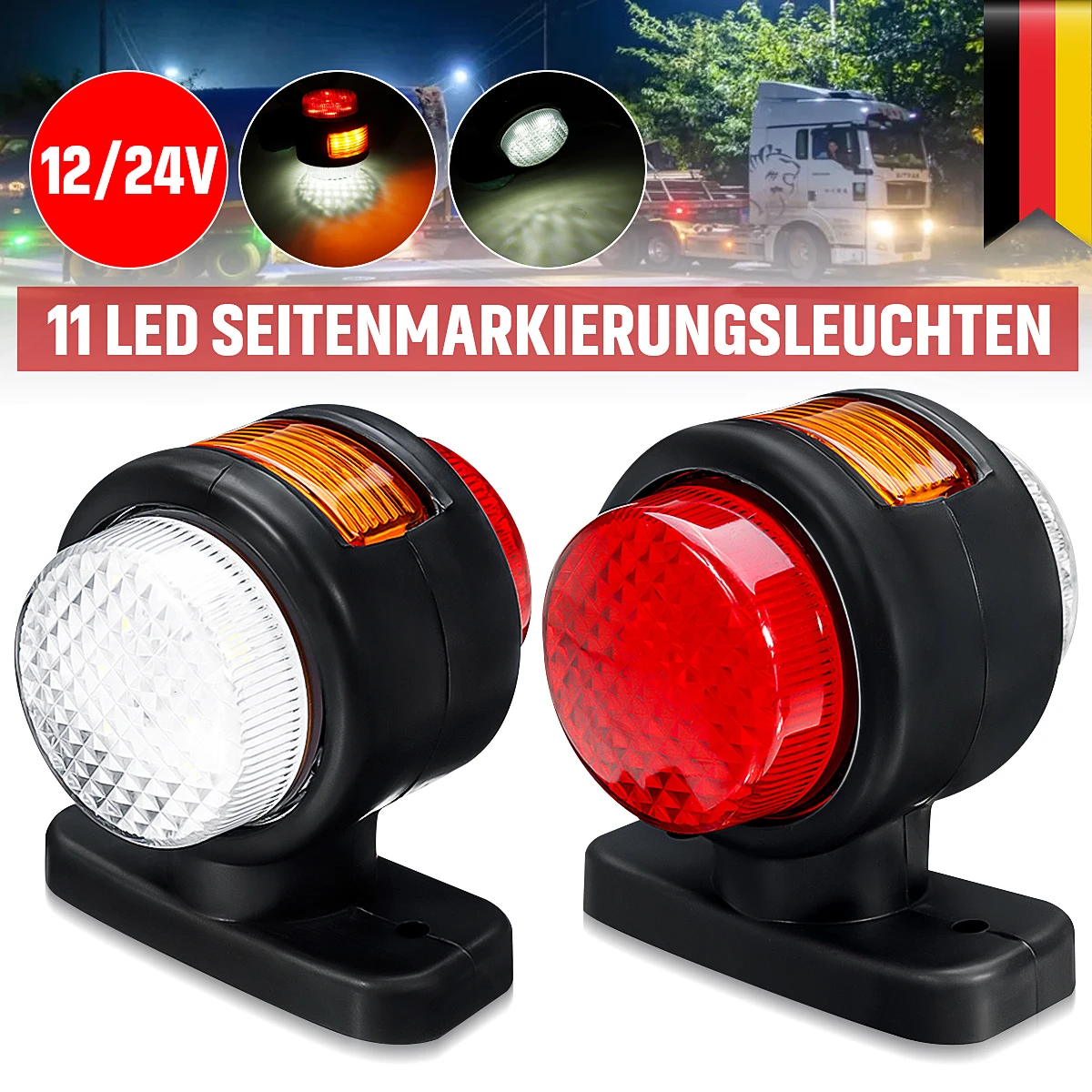 12v24v 11 Led Truck lights Trailer lamp Tail Light truck Side Marker