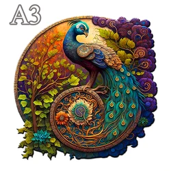 Enchanting Peacock and Bird Wooden Puzzle - Unique Festival Gift (960-A3)