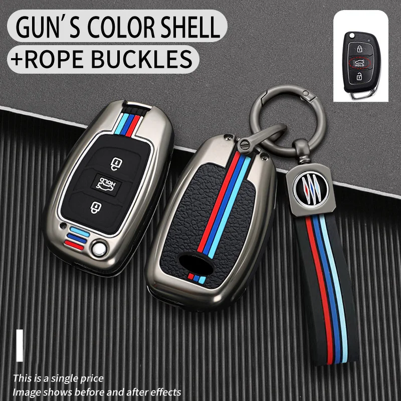 Custodia a conchiglia con chiave a scatto a distanza per auto in Silicone in lega di zinco per Hyundai Creta I10 I20 Tucson Elantra Santa Fe 2016 2017 - S22623a548f664aedb7d8af135c6774cbv