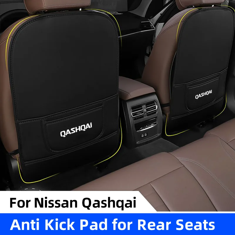 Leather Car Seatback Protector Pad For Nissan Qashqai J10 J11 J12 2011 Seat Back Protective Child Anti-Kick Mat Anti-Dirty Cover