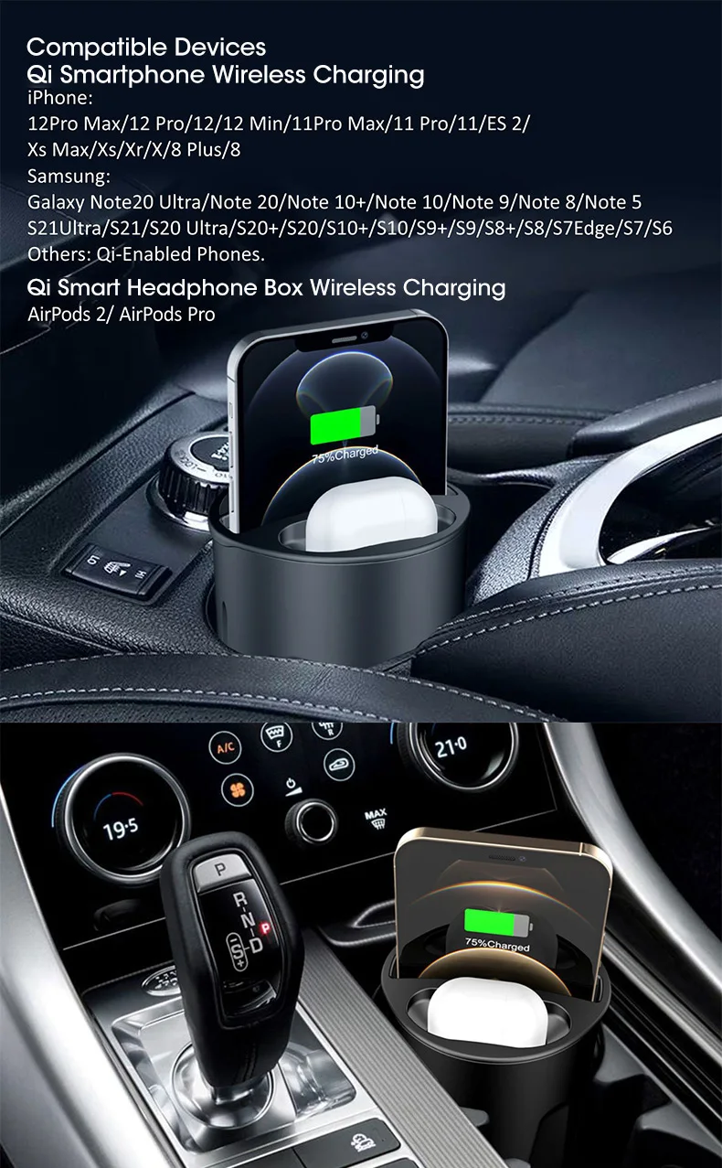 65 watt usb c charger 15W Car Wireless Charging 4 NI 1 Car Charger Mini Cup for Samsung S21/20/10 Apple iPhone12/13 Portable Phone Car Fast Chargers charger 65 watt