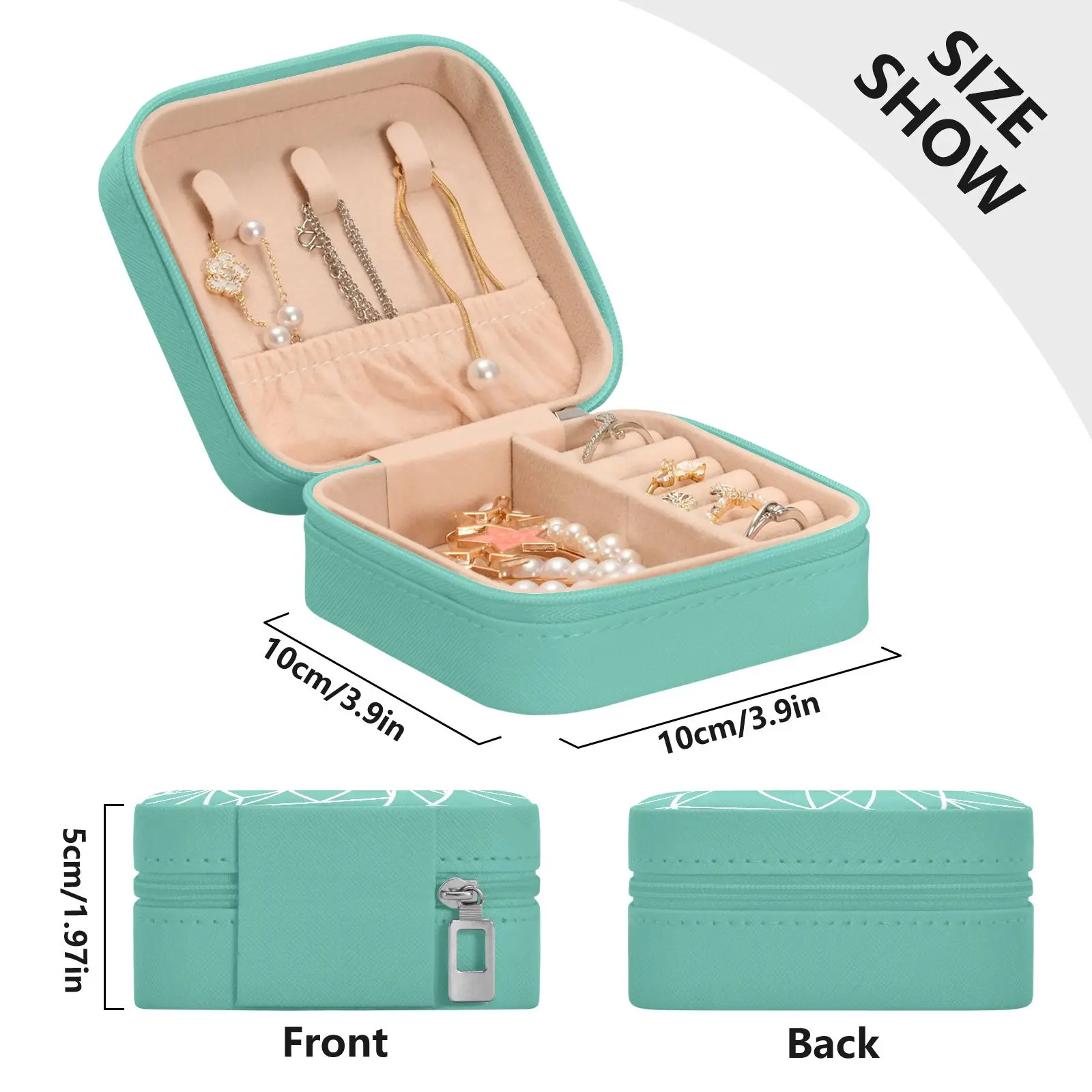 Jewelry Organizer PU Leather Display Travel Jewelry Case Boxes Portable Locket Necklace Jewelry Box Storage Earring Ring Holder