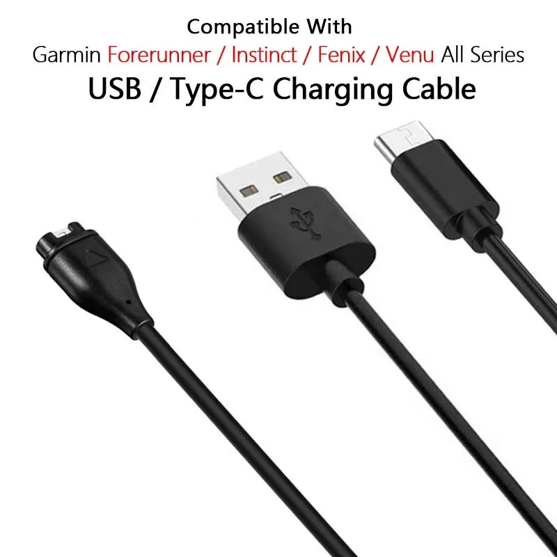 Cable De Carga USB De 1m/17cm Para Garmin Fenix 7 7S 7X 6 6S 6X 5 5S 5X
