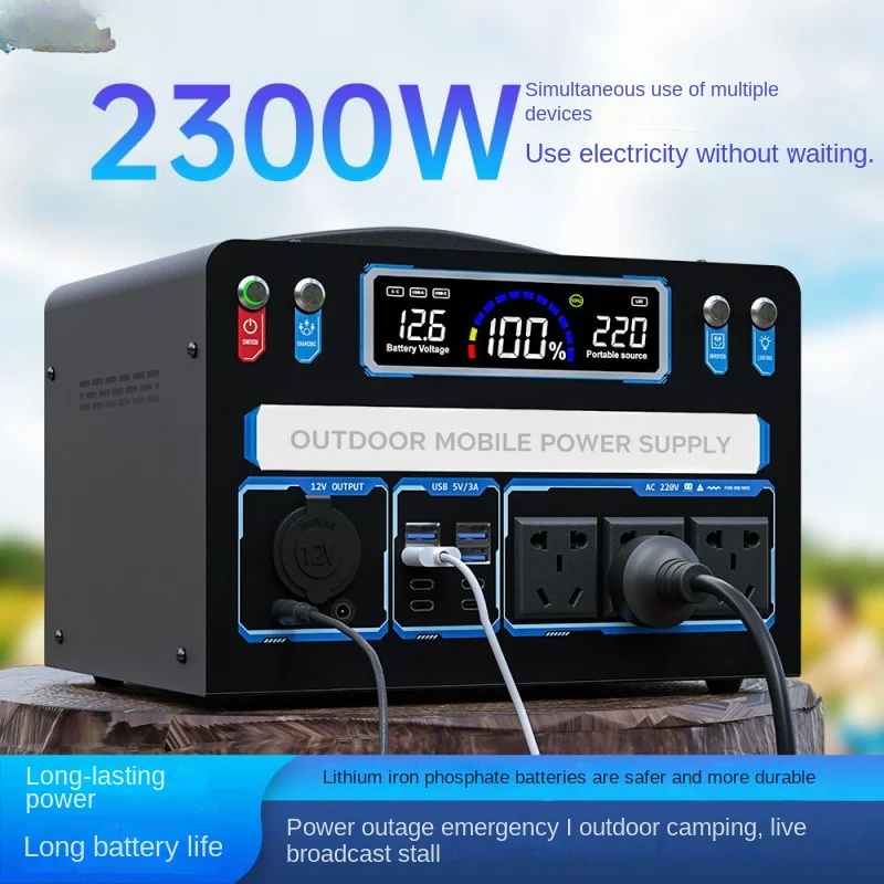 

Large Capacity 220V Outdoor Mobile Power Supply Portable Home Self-Driving Travel Live Camping Stall Emergency Power Storage