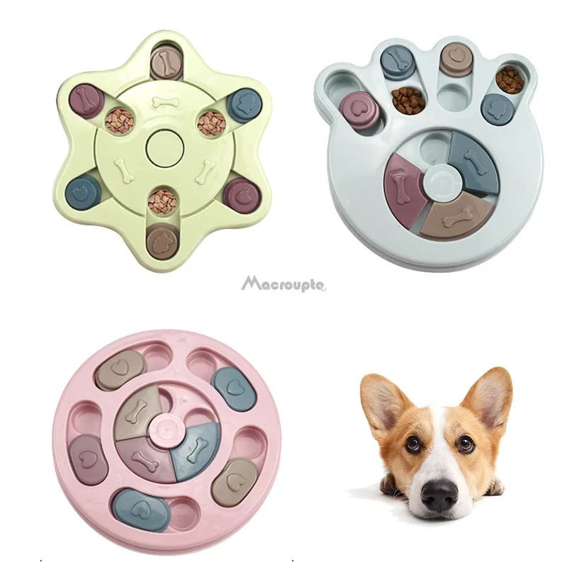 Dog Puzzle Slow Feeder Toy,Puppy Treat Dispenser Slow Feeder Bowl