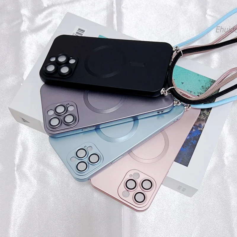 Enhanced Crossbody Magnetic Case with Soft TPU and Camera Protection