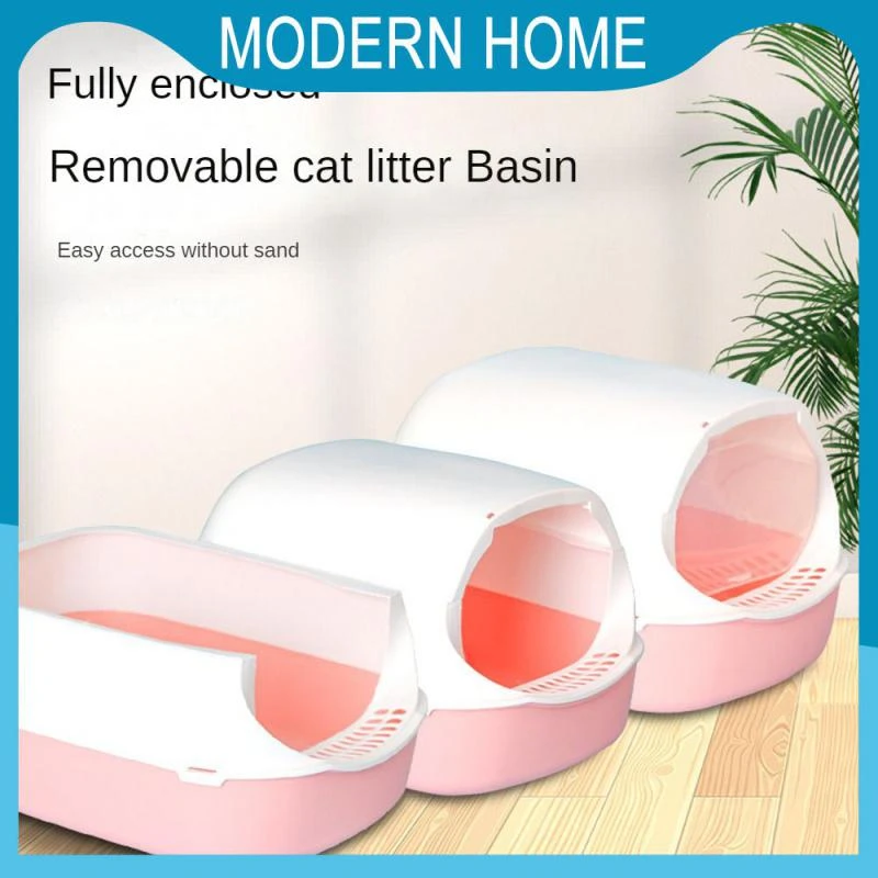Clean Basin Pet Litter Box With Spoon Front Lift Cover Pet Bedpan