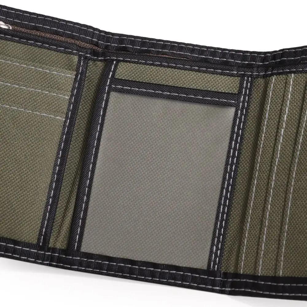 Compact Canvas Trifold Wallet - Versatile Men's Card & Cash Holder