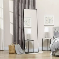 Anajqaqia 164×54/173×63/177×77 см прямоугольное напольное зеркало, современное зеркало в полный рост, рама из алюминиевого сплава, можно повесить или наклона — изображение 2