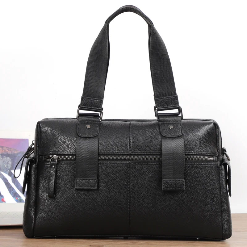 Fashion Men's First Layer Cowhide Large-capacity Portable Travel Bag Genuine Leather Shoulder Messenger Bag Big Men Handbags
