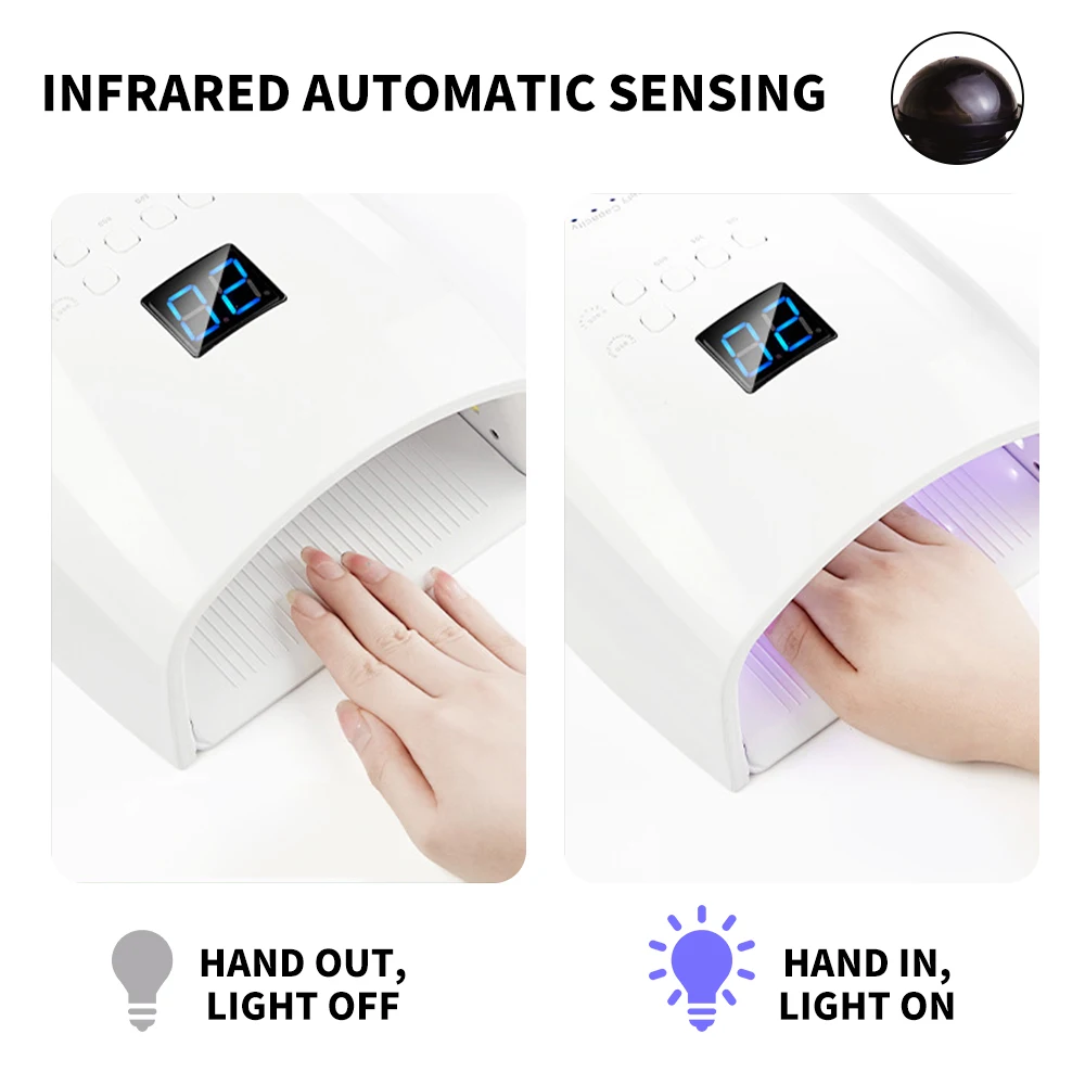 30LED 전문 네일 드라이어 충전식 UV LED 네일 램프 타이머 및 센서 포함 젤 네일 폴리쉬 경화 조명 살롱 도구