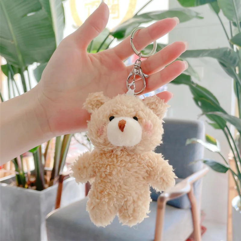 Nuolin Cute Leather Lady Girl Bear Keychain Animal Keychain Bag Charm  Pendant Jewelry Bulk 