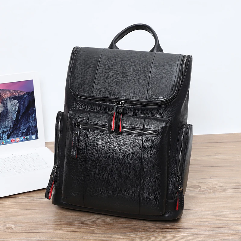 Crocodile Genuine Leather 15.6 inch Laptop Backpack Men Travel Bags Bagpack Waterproof Big Backpack For Teenager Schoolbag 5