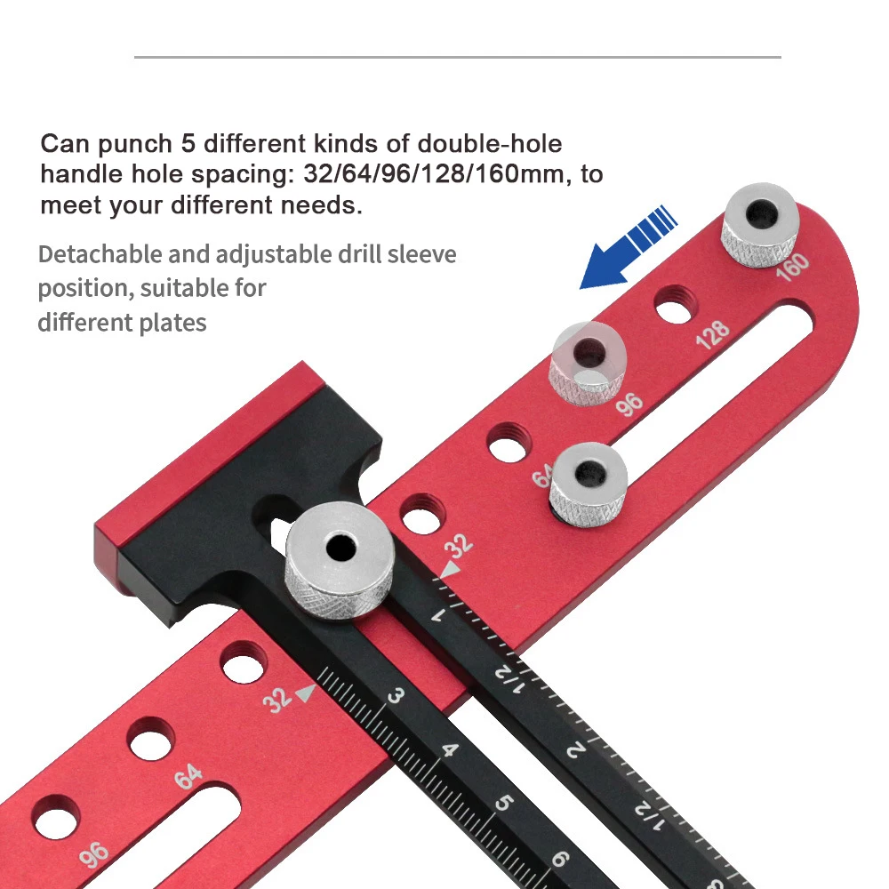 Hole Pitch Punch Locator Carpentry Tool Drawer Door Handle Hole