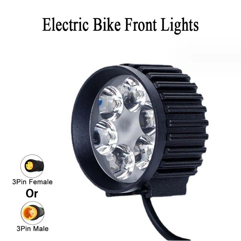 KalosseFrontLightFor36V48VHeadlightWithHornWaterproof3Pins