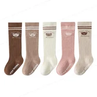 Spring Autumn Kids Knee High Socks Baby Girls Boys Bow Long Soft Cotton Warm Stockings Children Hollow Out Socken for 0-5 Years 6