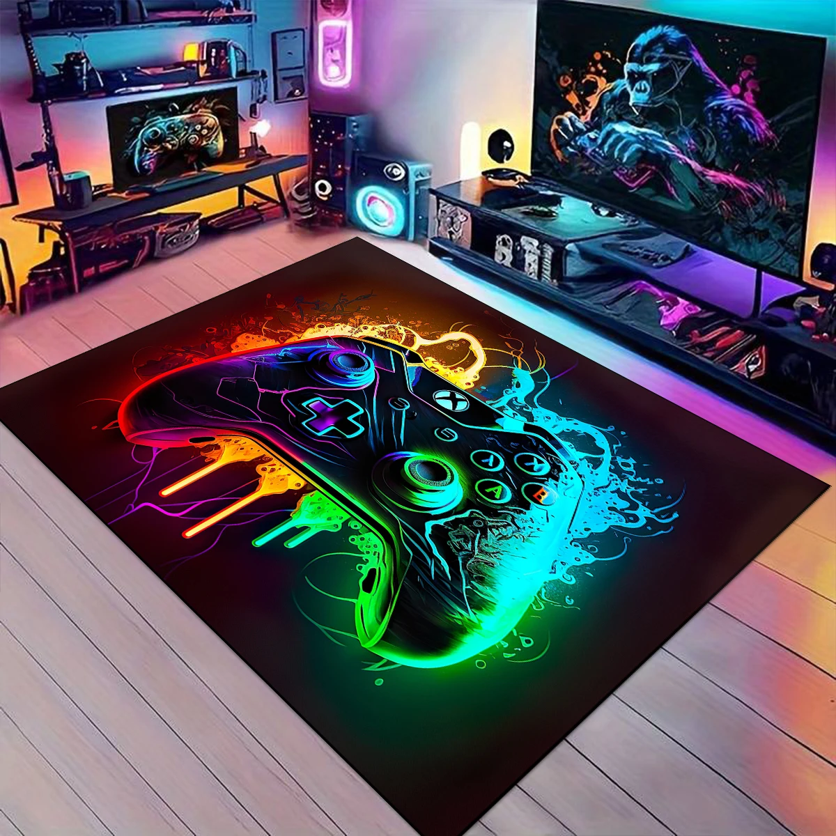 Gaming Mats Bedroom Rug Gamer Carpet Non-slip Wear-resistant Living Room Floor Mat American Laser Light Large Size Study Rug 양탄자 4