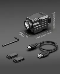 High - Performance Tactical Flashlight - 800 Lumens with USB Rechargeable Strobe Mode & Rail Mount (A SET OF ITEM)