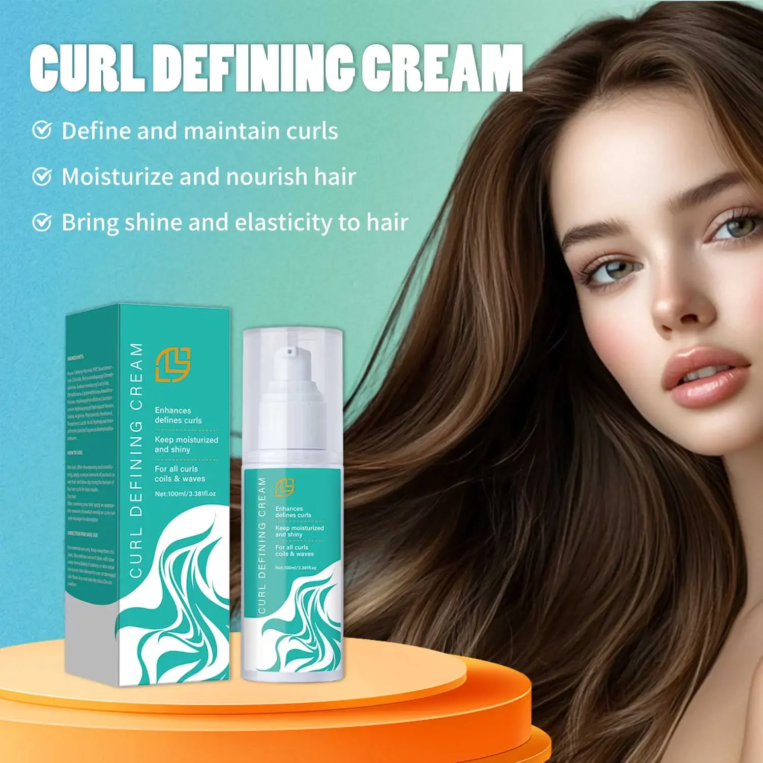 Curls Curl Defining Cream Enhance Waves Curls Coils Soft Hold Weightless Volume Moisturizing Frizz-Free Shine All Curl Patterns