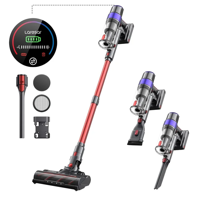 LARESAR V8 48000PA 500W Cordless Vacuum Cleaner Car 60 Mins Home Appliance Wireless Removable Battery NEW Brushless motor 1