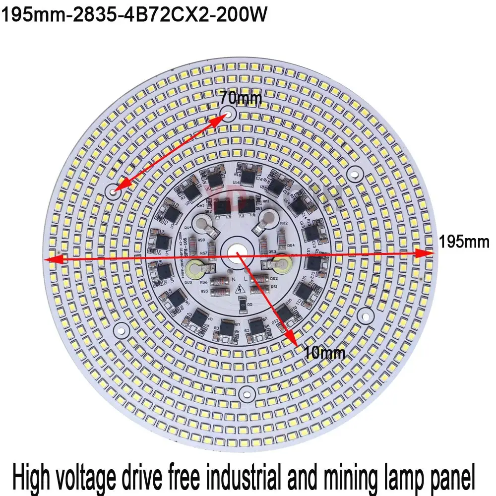 Description Picture 5 of itemLED PCB 2835 COB Chip 220V Full Power 200W 150W 100W 50W No Driver Light Linear Panel for DIY High Bay Lamps