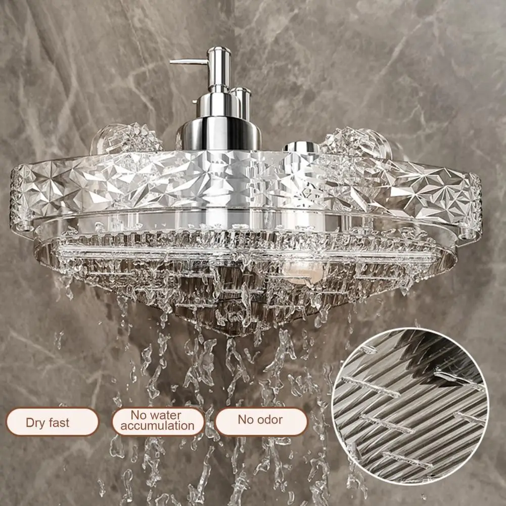 Suction Cup Corner Wall Shelf Storage Rack Strong Load-bearing Large Capacity Easy to Install Heavy-Duty Shower Organizer Shelf