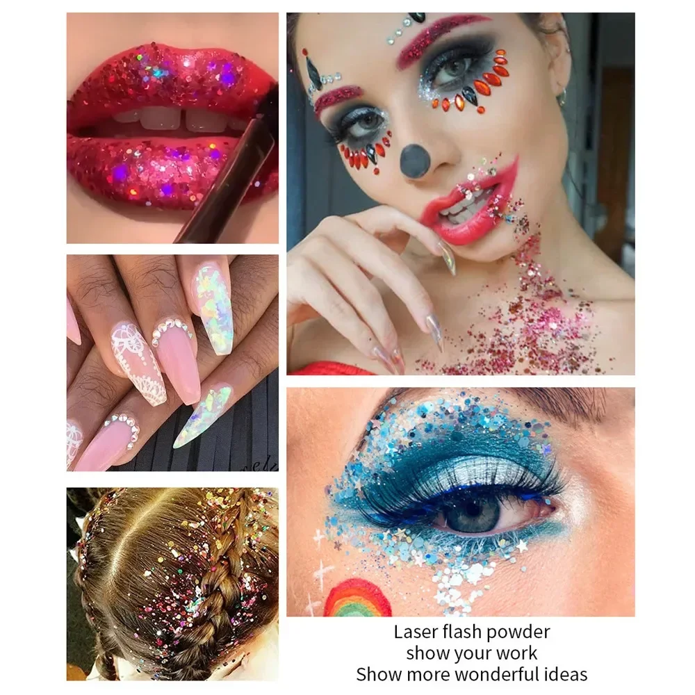 Multifunctional Eye Glitter Nail Hair Body Face Gel Art Flash Sequins Festival Stage Glitter Liquid Eyeshadow Makeup Decoration 6