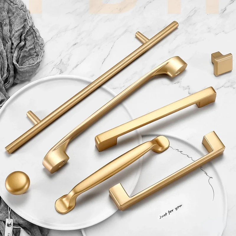 Description Picture 2 of itemHandles Drawer Cabinet Furniture Kitchen Handles for Cabinet Knob Door Drawer Furniture Kitchen Knob Golden Simplicity Hardware