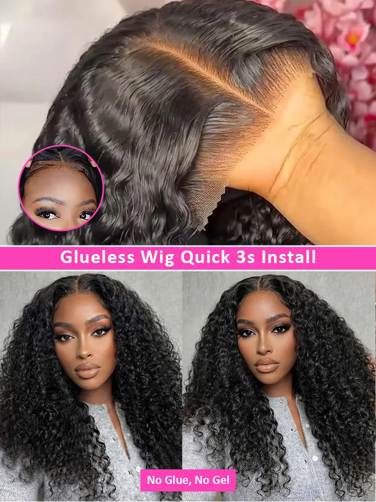 Pelucas sin pegamento Lakeisha, cabello humano 13x6 HD, peluca Frontal suelta de onda profunda prearrancada, pelucas de cabello humano rizado de 40 pulgadas, 100% brasileño