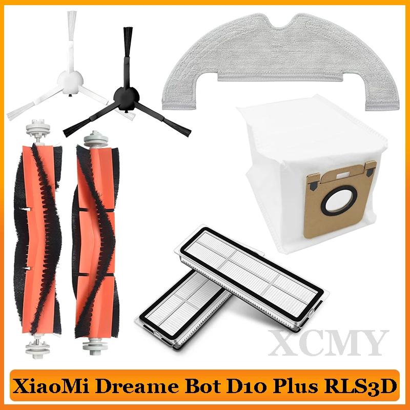 

Side / Main Brush Hepa Filter Mop Cloths Dust Bags Accessories For XiaoMi Dreame Bot D10 Plus RLS3D Robot Vacuum Cleaner Parts