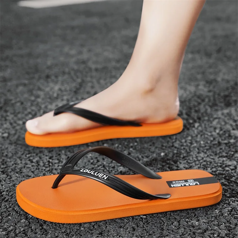 Herren-Flip-Flops, einfarbige Sommerschuhe für Herren, atmungsaktive Schuhe, Strand-Hausschuhe, geeignet für tägliche Spaziergänge im Innen- und Außenbereich – Detail 34