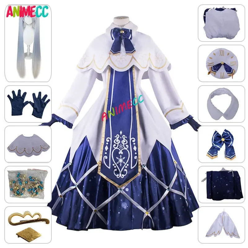 Animecc Miku Przebranie Na Karnawał 2021 Snow Miku Peruki Dziewczęce Kawai Sukienka Lolita Halloween Boże Narodzenie Stroje Imprezowe Pełne Zestawy Ko