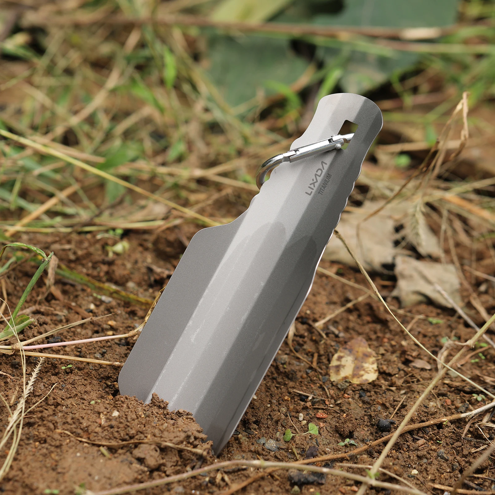 Lixada Titanium Garden Hand Serrated Shovel Outdoor Camping Hiking Backpacking Trowel with Clip Hand Shovel Outdoor Tools garden hand shovel