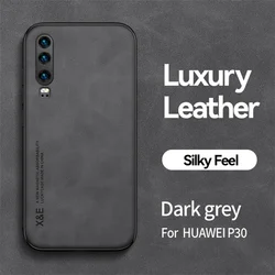 Luxurious Magnetic Sheepskin Leather Phone Case - Premium Back Cover for P40 Pro (Dark grey)