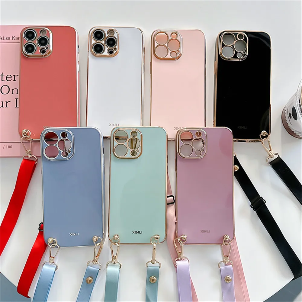Placca Catena Cordino Tracolla Corda Corda Cassa Del Telefono Per Huawei P50 P40 P30 P20 Pro Lite Mate 50 40 30 20 Pro P Smart 2021