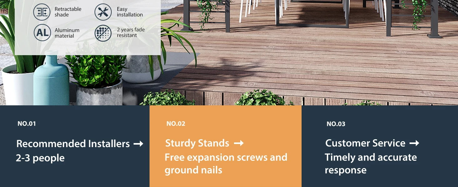 HAPPATIO 10' X 12' Outdoor Pergola