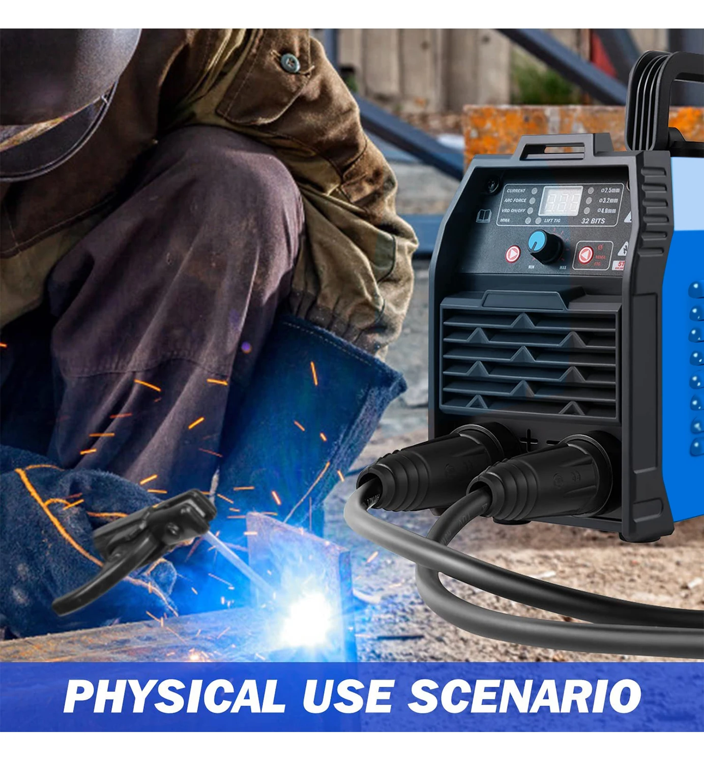 Welding Machine 200A ARC 110V/220V Dual Voltage Welder IGBT Stick MMA Welder LED Display Electrode Holder Work Clamp PROSTORMER 5