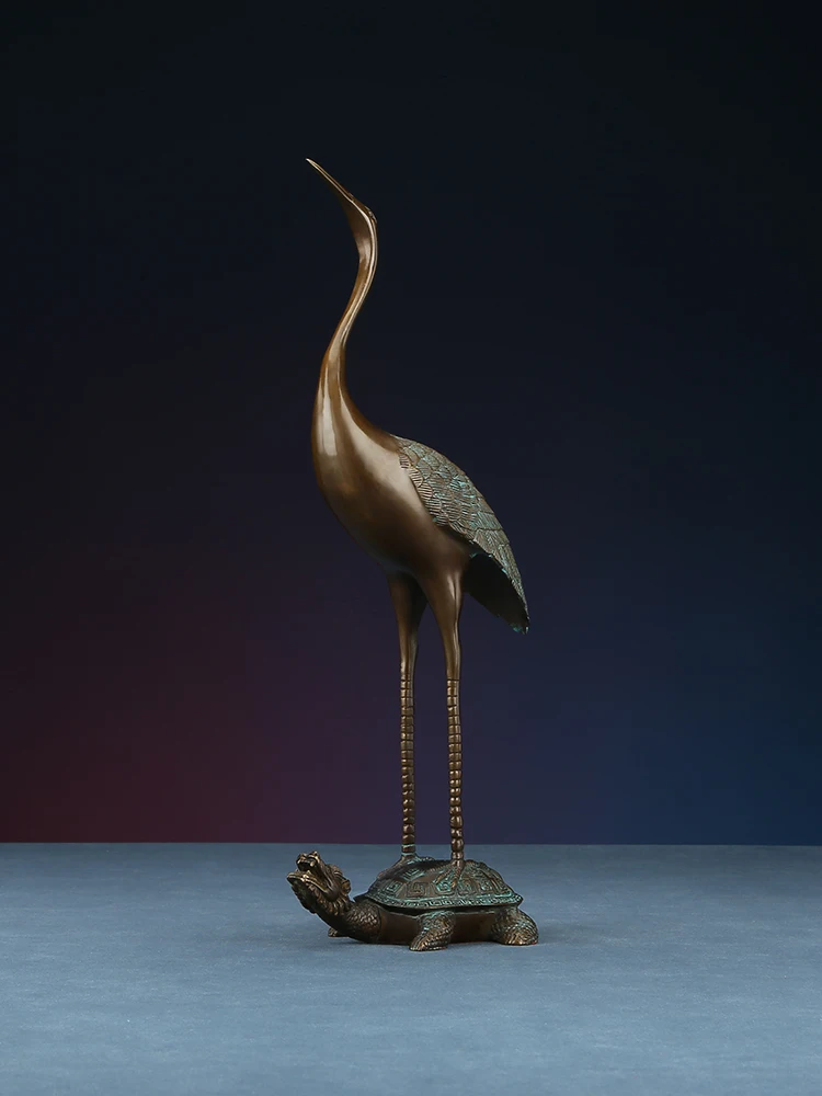 Copper Turtle Crane Crane Decoration Birthday Star Gift for the