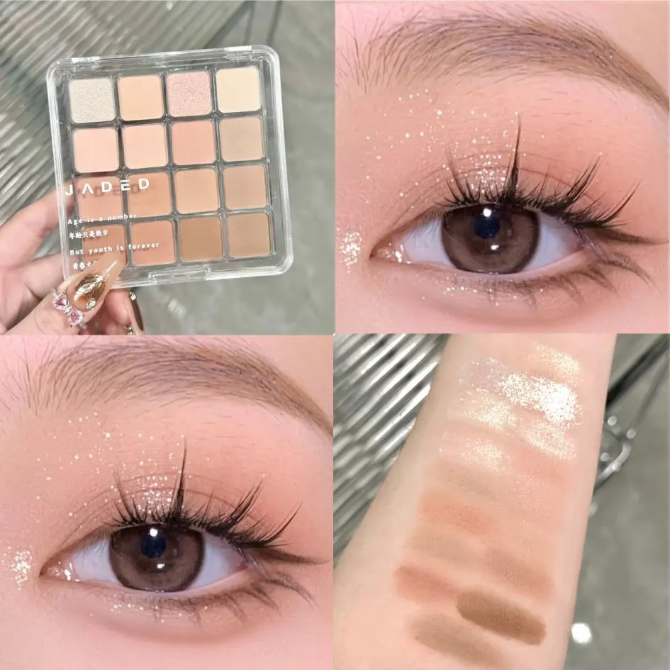 Eye Shadow Eye Shadow Plate 16 Color Eyeshadow Palette Matte Low Saturation Waterproof Glitter Pink Eye Shadow Long Lasting Eyes Makeup Korean Cosmetics